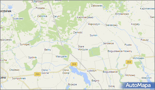 mapa Stare Morzyce, Stare Morzyce na mapie Targeo