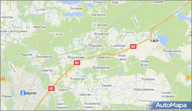 mapa Stefanów gmina Gostynin, Stefanów gmina Gostynin na mapie Targeo