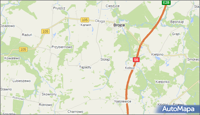 mapa Stołąż, Stołąż na mapie Targeo