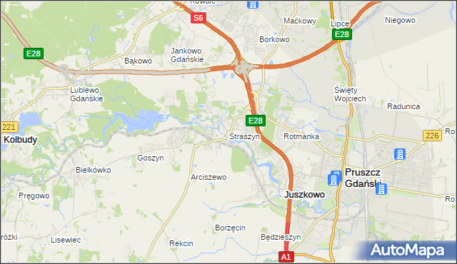 mapa Straszyn, Straszyn na mapie Targeo
