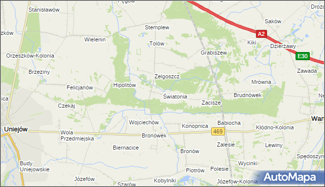 mapa Światonia, Światonia na mapie Targeo