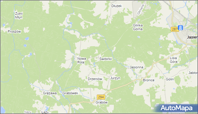 mapa Świbinki, Świbinki na mapie Targeo
