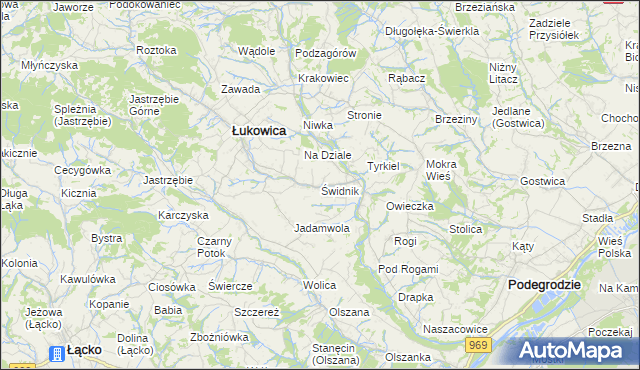 mapa Świdnik gmina Łukowica, Świdnik gmina Łukowica na mapie Targeo