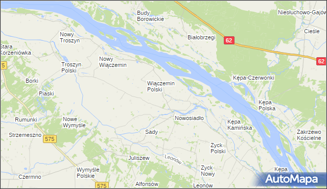 mapa Świniary gmina Słubice, Świniary gmina Słubice na mapie Targeo