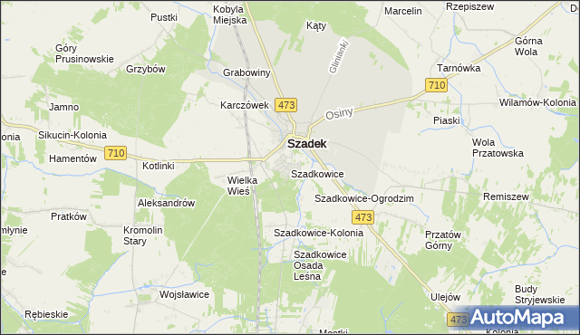 mapa Szadkowice gmina Szadek, Szadkowice gmina Szadek na mapie Targeo