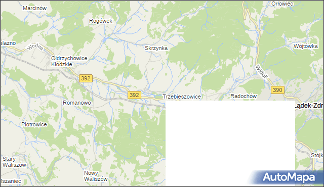 mapa Trzebieszowice, Trzebieszowice na mapie Targeo