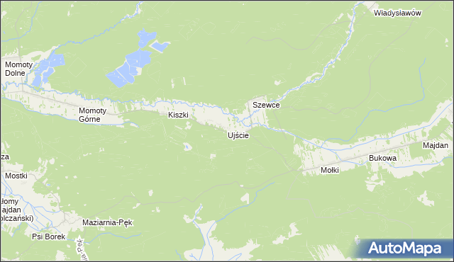 mapa Ujście gmina Janów Lubelski, Ujście gmina Janów Lubelski na mapie Targeo