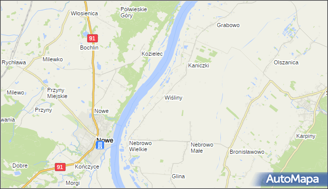 mapa Wiśliny, Wiśliny na mapie Targeo