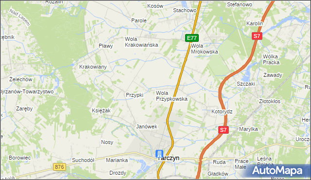 mapa Wola Przypkowska, Wola Przypkowska na mapie Targeo