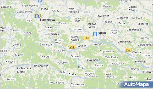 mapa Zabrzeż, Zabrzeż na mapie Targeo