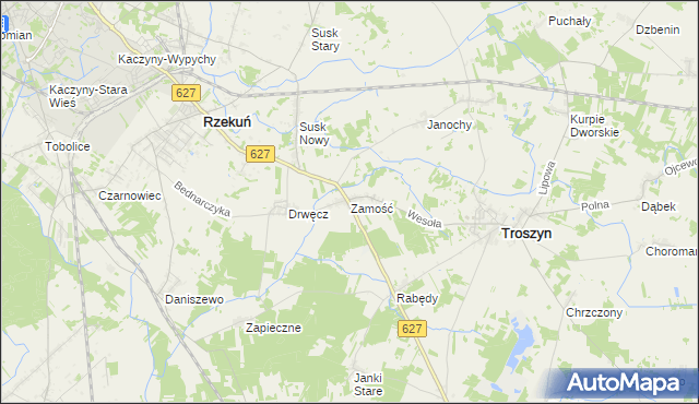 mapa Zamość gmina Troszyn, Zamość gmina Troszyn na mapie Targeo