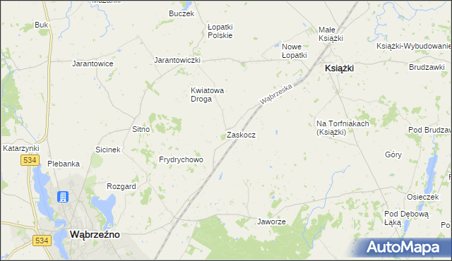 mapa Zaskocz, Zaskocz na mapie Targeo