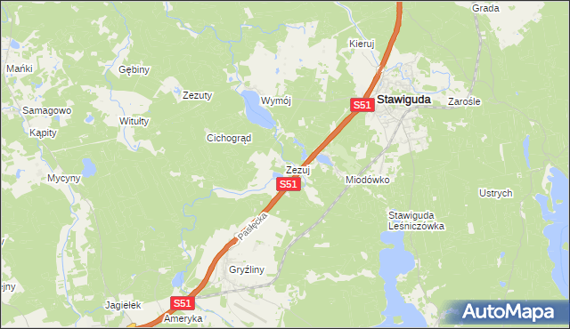 mapa Zezuj, Zezuj na mapie Targeo