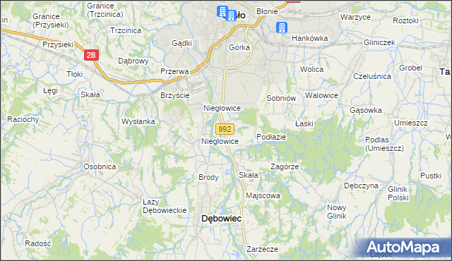 mapa Żółków gmina Jasło, Żółków gmina Jasło na mapie Targeo