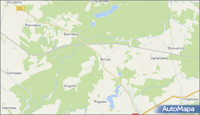 mapa Bińcze, Bińcze na mapie Targeo