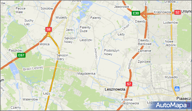 mapa Janczewice, Janczewice na mapie Targeo