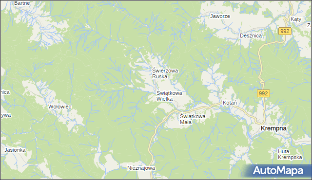 mapa Świątkowa Wielka, Świątkowa Wielka na mapie Targeo