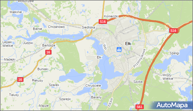 mapa Ełk powiat ełcki, Ełk powiat ełcki na mapie Targeo