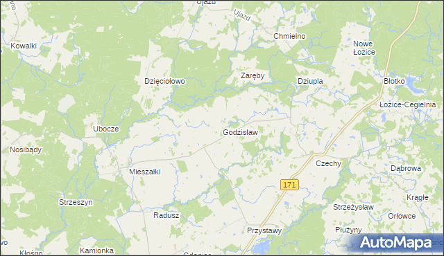 mapa Godzisław, Godzisław na mapie Targeo