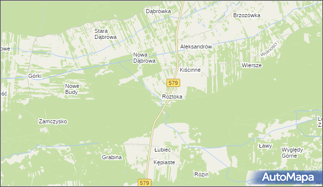 mapa Roztoka gmina Leszno, Roztoka gmina Leszno na mapie Targeo