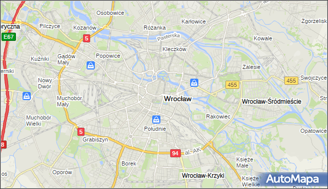 mapa Wrocławia, Wrocław na mapie Targeo