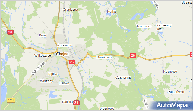 mapa Barnkowo, Barnkowo na mapie Targeo