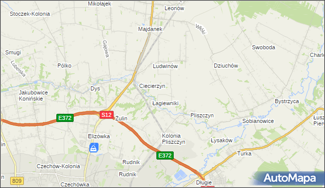 mapa Baszki gmina Niemce, Baszki gmina Niemce na mapie Targeo