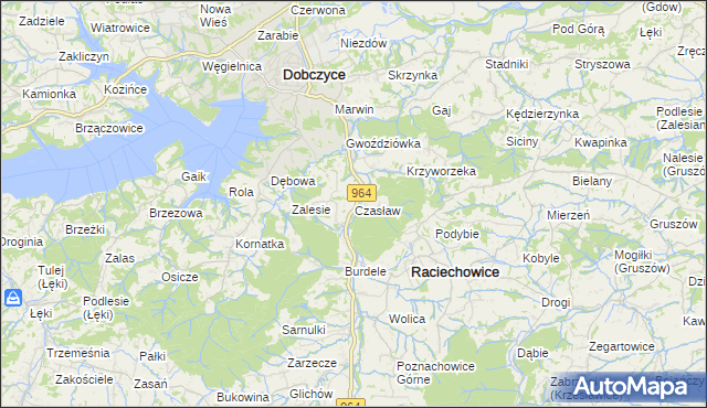mapa Czasław gmina Raciechowice, Czasław gmina Raciechowice na mapie Targeo