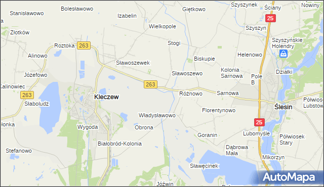 mapa Genowefa gmina Kleczew, Genowefa gmina Kleczew na mapie Targeo