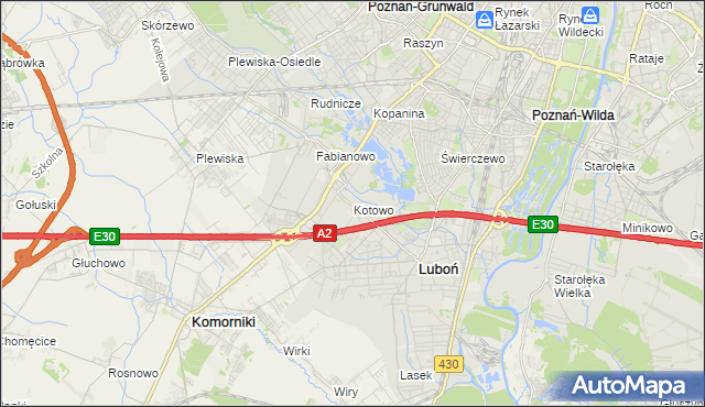 mapa Kotowo gmina Poznań, Kotowo gmina Poznań na mapie Targeo