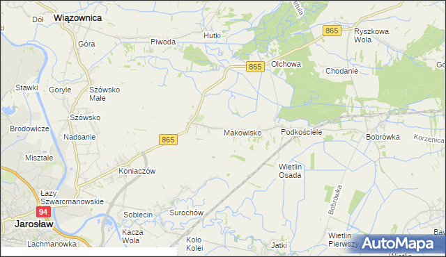 mapa Makowisko gmina Jarosław, Makowisko gmina Jarosław na mapie Targeo