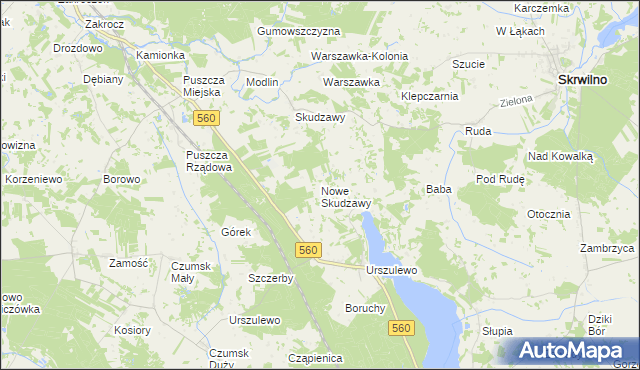 mapa Nowe Skudzawy, Nowe Skudzawy na mapie Targeo