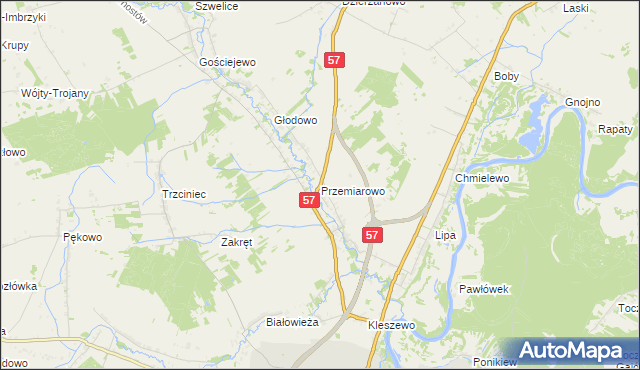 mapa Przemiarowo, Przemiarowo na mapie Targeo