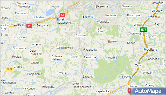 mapa Radziszów, Radziszów na mapie Targeo