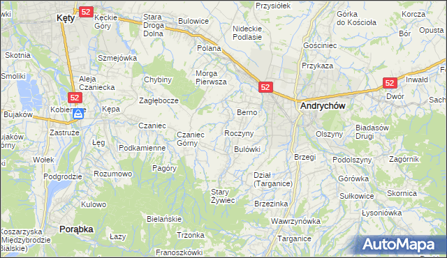 mapa Roczyny, Roczyny na mapie Targeo