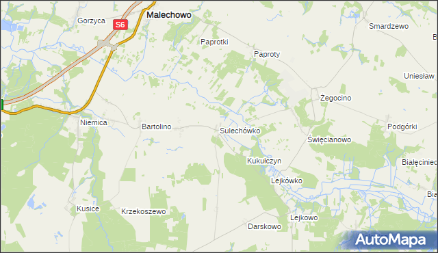 mapa Sulechówko, Sulechówko na mapie Targeo