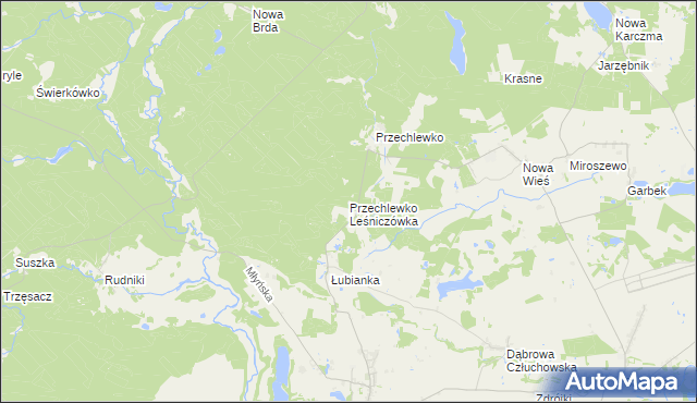 mapa Przechlewko Leśniczówka, Przechlewko Leśniczówka na mapie Targeo
