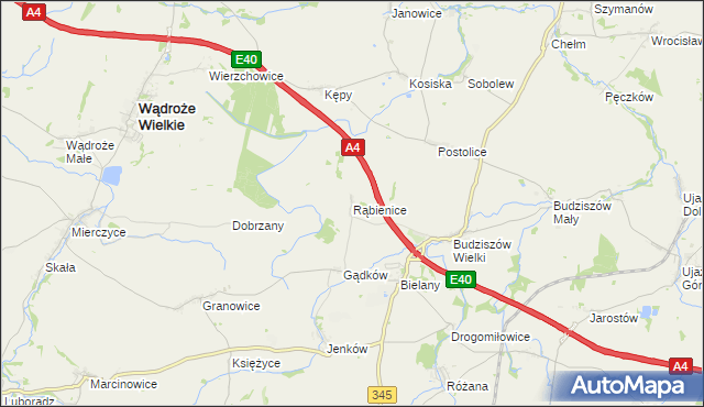 mapa Rąbienice, Rąbienice na mapie Targeo