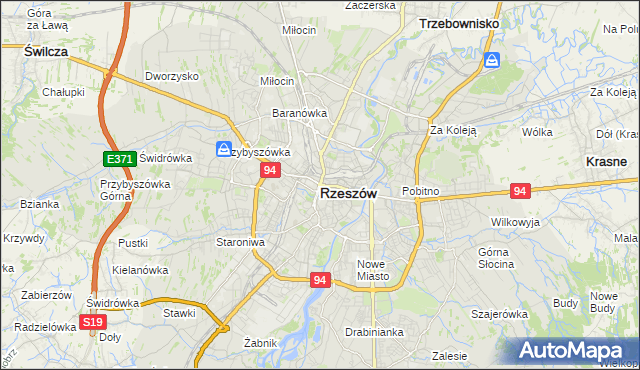 mapa Rzeszów, Rzeszów na mapie Targeo