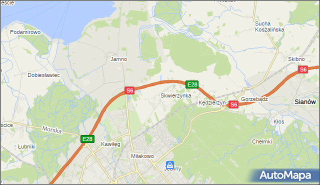 mapa Skwierzynka, Skwierzynka na mapie Targeo