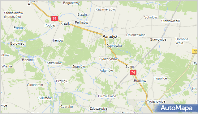 mapa Sylwerynów, Sylwerynów na mapie Targeo