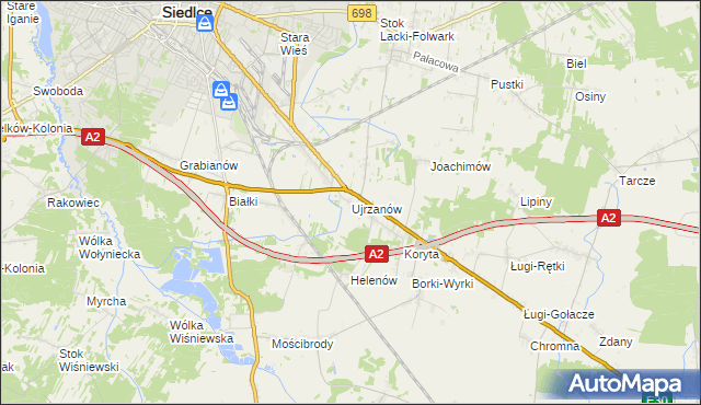 mapa Ujrzanów, Ujrzanów na mapie Targeo