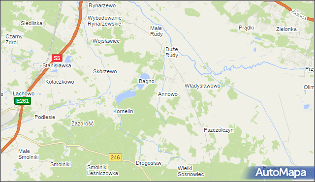 mapa Annowo gmina Łabiszyn, Annowo gmina Łabiszyn na mapie Targeo