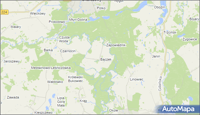 mapa Bączek, Bączek na mapie Targeo