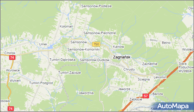 mapa Bartków gmina Zagnańsk, Bartków gmina Zagnańsk na mapie Targeo