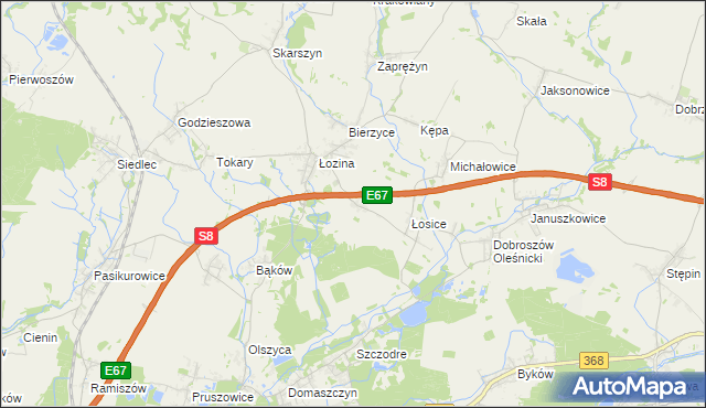 mapa Budziwojowice, Budziwojowice na mapie Targeo