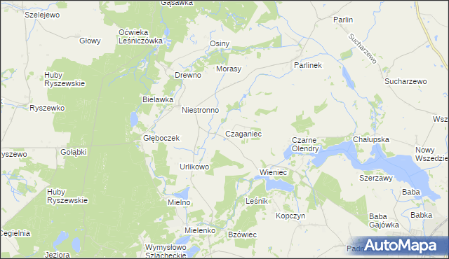 mapa Czaganiec, Czaganiec na mapie Targeo