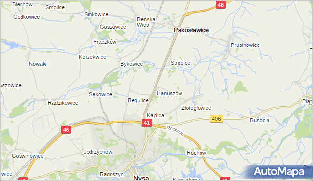 mapa Hanuszów, Hanuszów na mapie Targeo