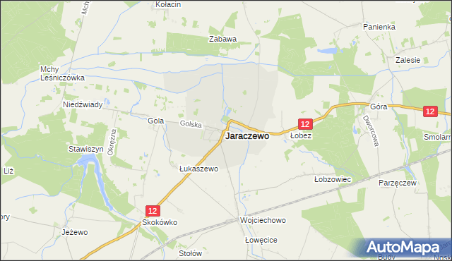 mapa Jaraczewo powiat jarociński, Jaraczewo powiat jarociński na mapie Targeo
