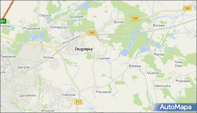 mapa Kamień gmina Długołęka, Kamień gmina Długołęka na mapie Targeo